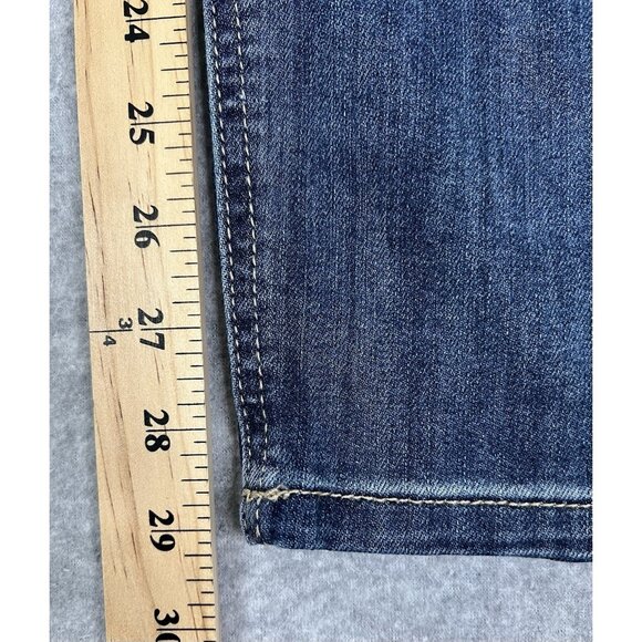 Adam Levine Skinny DENIM Jeans 17 Distressed Embroidered Lips Heart You Wish - Picture 14 of 16